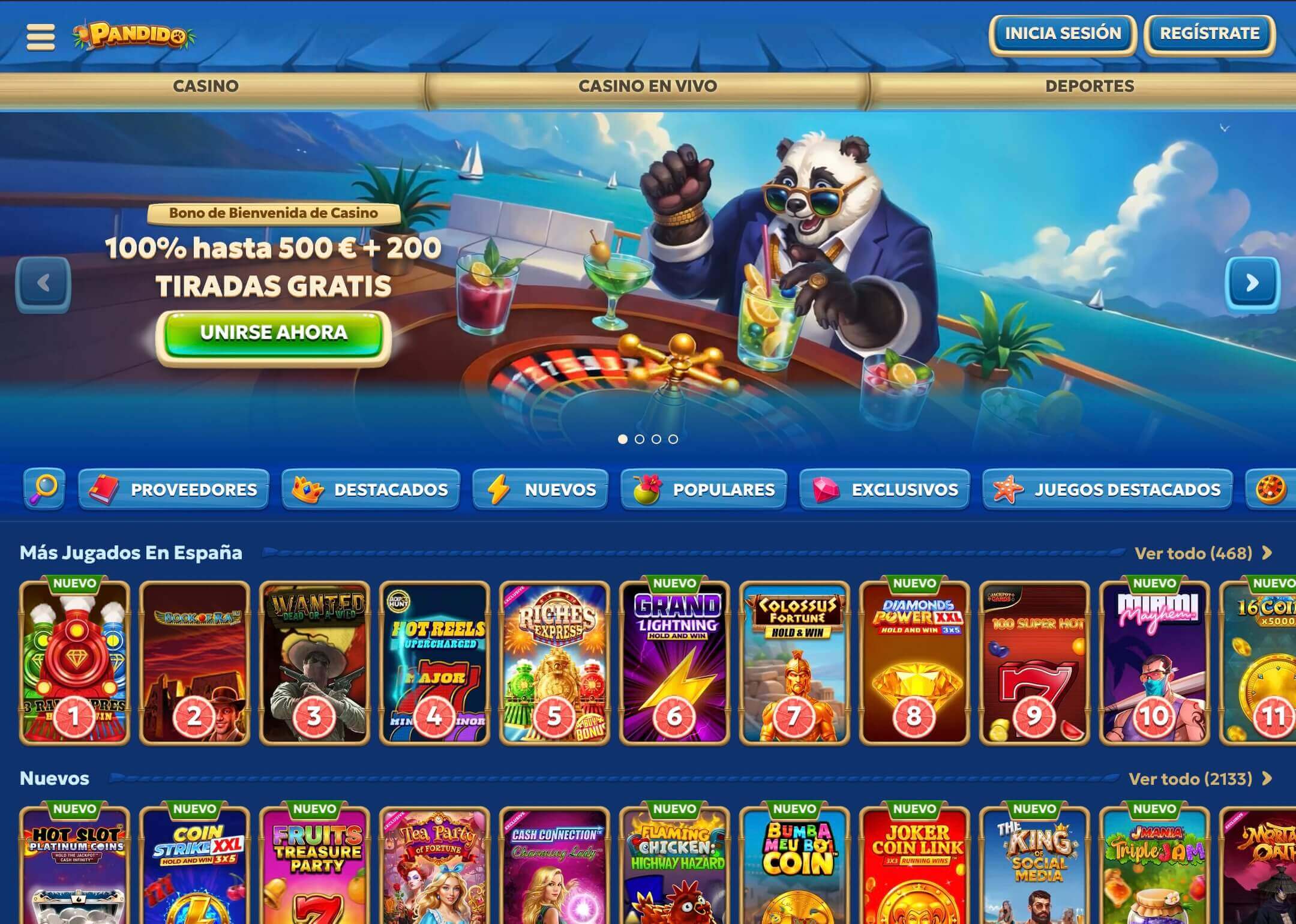 pandido casino inicio