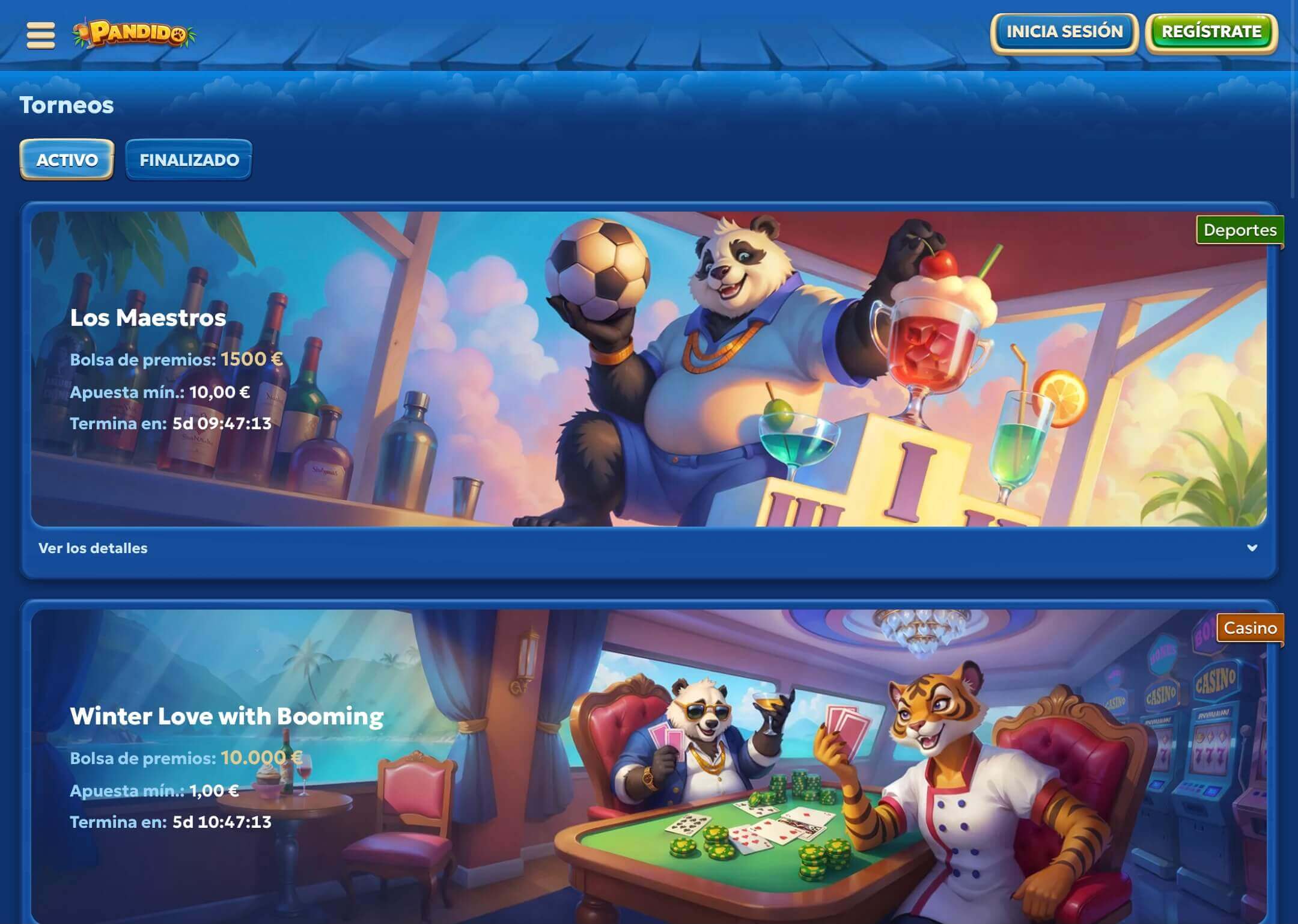 pandido casino torneos